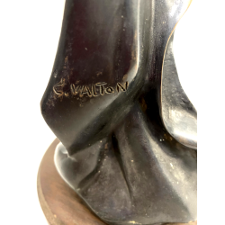 SCULTURA BRONZO Art Nouveau STATUA C. Valton NINFA DIANA FIGURA FEMMINILE '800