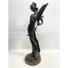 SCULTURA BRONZO Art Nouveau STATUA C. Valton NINFA DIANA FIGURA FEMMINILE '800