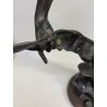 SCULTURA BRONZO Art Nouveau STATUA C. Valton NINFA DIANA FIGURA FEMMINILE '800