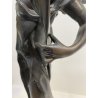 SCULTURA BRONZO Art Nouveau STATUA C. Valton NINFA DIANA FIGURA FEMMINILE '800