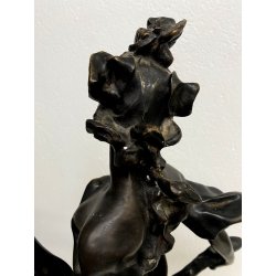 SCULTURA BRONZO Art Nouveau STATUA C. Valton NINFA DIANA FIGURA FEMMINILE '800