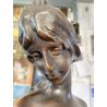 SCULTURA BRONZO Art Nouveau STATUA C. Valton NINFA DIANA FIGURA FEMMINILE '800