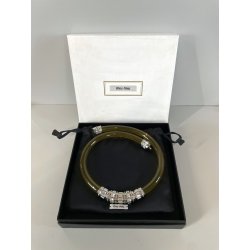MIU MIU COLLANA RUBBER vintage GOMMA con inserti METALLO ARGENTATO e STRASS