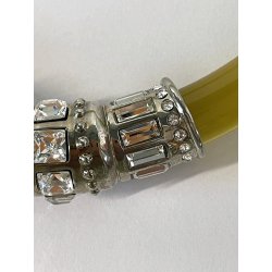 MIU MIU COLLANA RUBBER vintage GOMMA con inserti METALLO ARGENTATO e STRASS