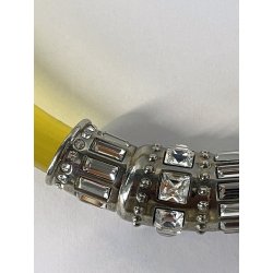 MIU MIU COLLANA RUBBER vintage GOMMA con inserti METALLO ARGENTATO e STRASS