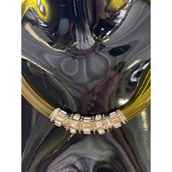MIU MIU COLLANA RUBBER vintage GOMMA con inserti METALLO ARGENTATO e STRASS