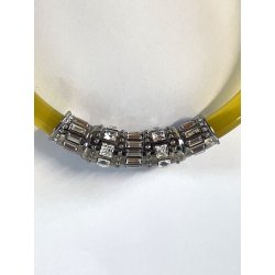 MIU MIU COLLANA RUBBER vintage GOMMA con inserti METALLO ARGENTATO e STRASS