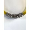 MIU MIU COLLANA RUBBER vintage GOMMA con inserti METALLO ARGENTATO e STRASS