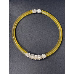 MIU MIU COLLANA RUBBER vintage GOMMA con inserti METALLO ARGENTATO e STRASS
