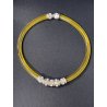 MIU MIU COLLANA RUBBER vintage GOMMA con inserti METALLO ARGENTATO e STRASS