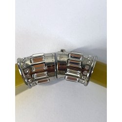 MIU MIU COLLANA RUBBER vintage GOMMA con inserti METALLO ARGENTATO e STRASS