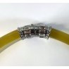MIU MIU COLLANA RUBBER vintage GOMMA con inserti METALLO ARGENTATO e STRASS