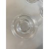 LOTTO 6 CALICI CRISTALLO MOLATO DECORO LINEE Art Decò BICCHIERI 10,7 cm/h
