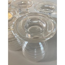 LOTTO 6 CALICI CRISTALLO MOLATO DECORO LINEE Art Decò BICCHIERI 10,7 cm/h