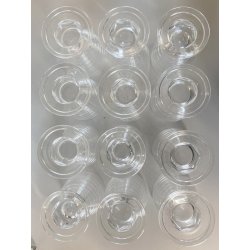 LOTTO 12 CALICI CRISTALLO MOLATO DECORO LINEE Art Decò BICCHIERI ø 8,2x11,5 cm/h