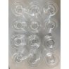 LOTTO 12 CALICI CRISTALLO MOLATO DECORO LINEE Art Decò BICCHIERI ø 8,2x11,5 cm/h