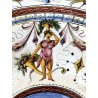 ANTICO PIATTO PARATA MAIOLICA TERRACOTTA SMALTATA SCA DECORO GROTTESCHE ø 37cm
