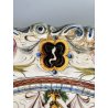 ANTICO PIATTO PARATA MAIOLICA TERRACOTTA SMALTATA SCA DECORO GROTTESCHE ø 37cm