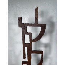 RARA COPPIA SCULTURA Roberto Aloi 1970 FERRO DESIGN ASTATTO OPERA D'ARTE TOTEM