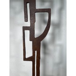 RARA COPPIA SCULTURA Roberto Aloi 1970 FERRO DESIGN ASTATTO OPERA D'ARTE TOTEM