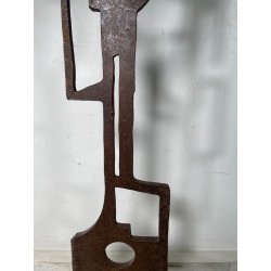 RARA COPPIA SCULTURA Roberto Aloi 1970 FERRO DESIGN ASTATTO OPERA D'ARTE TOTEM