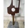 RARA COPPIA SCULTURA Roberto Aloi 1970 FERRO DESIGN ASTATTO OPERA D'ARTE TOTEM