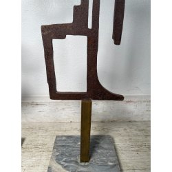 RARA COPPIA SCULTURA Roberto Aloi 1970 FERRO DESIGN ASTATTO OPERA D'ARTE TOTEM