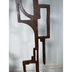 RARA COPPIA SCULTURA Roberto Aloi 1970 FERRO DESIGN ASTATTO OPERA D'ARTE TOTEM