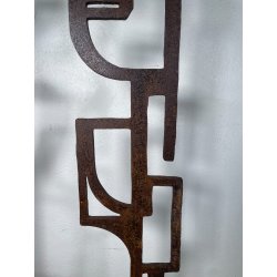 RARA COPPIA SCULTURA Roberto Aloi 1970 FERRO DESIGN ASTATTO OPERA D'ARTE TOTEM