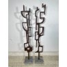 RARA COPPIA SCULTURA Roberto Aloi 1970 FERRO DESIGN ASTATTO OPERA D'ARTE TOTEM