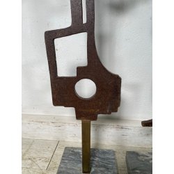 RARA COPPIA SCULTURA Roberto Aloi 1970 FERRO DESIGN ASTATTO OPERA D'ARTE TOTEM