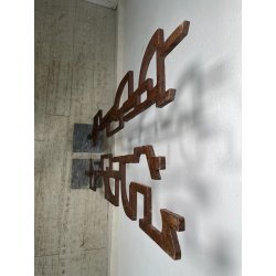 RARA COPPIA SCULTURA Roberto Aloi 1970 FERRO DESIGN ASTATTO OPERA D'ARTE TOTEM
