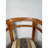 ANTICA COPPIA POLTRONA POZZETTO POLTRONCINE SEDIE LEGNO NOCE EPOCA 1800 STOFFA