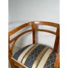 ANTICA COPPIA POLTRONA POZZETTO POLTRONCINE SEDIE LEGNO NOCE EPOCA 1800 STOFFA