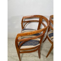 ANTICA COPPIA POLTRONA POZZETTO POLTRONCINE SEDIE LEGNO NOCE EPOCA 1800 STOFFA