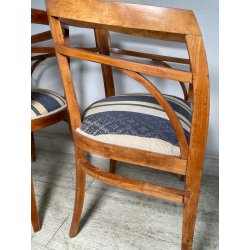 ANTICA COPPIA POLTRONA POZZETTO POLTRONCINE SEDIE LEGNO NOCE EPOCA 1800 STOFFA