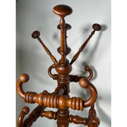 ANTICO APPENDIABITI DA TERRA LEGNO NOCE TORNITO EPOCA 1800 APPENDINO PIANTANA