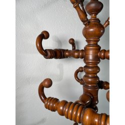 ANTICO APPENDIABITI DA TERRA LEGNO NOCE TORNITO EPOCA 1800 APPENDINO PIANTANA