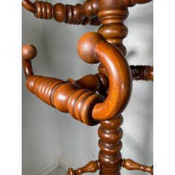 ANTICO APPENDIABITI DA TERRA LEGNO NOCE TORNITO EPOCA 1800 APPENDINO PIANTANA