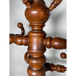 ANTICO APPENDIABITI DA TERRA LEGNO NOCE TORNITO EPOCA 1800 APPENDINO PIANTANA