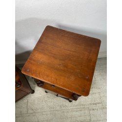 ANTICA COPPIA COMODINO LEGNO NOCE epoca 1800 CASSETTO ANTA RIPIANO ALZATA OLD
