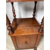 ANTICA COPPIA COMODINO LEGNO NOCE epoca 1800 CASSETTO ANTA RIPIANO ALZATA OLD