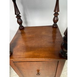 ANTICA COPPIA COMODINO LEGNO NOCE epoca 1800 CASSETTO ANTA RIPIANO ALZATA OLD