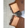 ANTICA COPPIA COMODINO LEGNO NOCE epoca 1800 CASSETTO ANTA RIPIANO ALZATA OLD