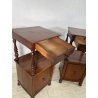 ANTICA COPPIA COMODINO LEGNO NOCE epoca 1800 CASSETTO ANTA RIPIANO ALZATA OLD