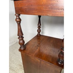 ANTICA COPPIA COMODINO LEGNO NOCE epoca 1800 CASSETTO ANTA RIPIANO ALZATA OLD