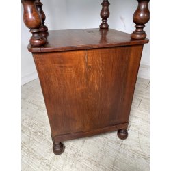 ANTICA COPPIA COMODINO LEGNO NOCE epoca 1800 CASSETTO ANTA RIPIANO ALZATA OLD