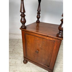 ANTICA COPPIA COMODINO LEGNO NOCE epoca 1800 CASSETTO ANTA RIPIANO ALZATA OLD