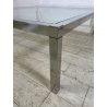 GRANDE TAVOLO DA SALOTTO VINTAGE ANNI 70 ACCIAIO VETRO CROMATO TAVOLINO DA FUMO
