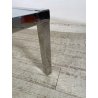 GRANDE TAVOLO DA SALOTTO VINTAGE ANNI 70 ACCIAIO VETRO CROMATO TAVOLINO DA FUMO